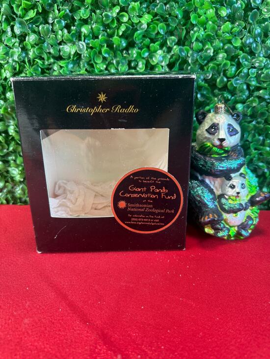 Christopher Radko Panda Love Glass Ornament Giant Panda Conservation Fund In Box main image 9